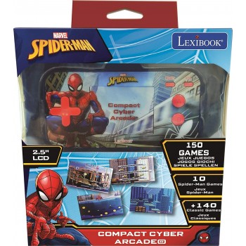 Lexibook Marvel Spider-Man Peter Parker Compact Cyber Arcade Portable Console, 150 Games, Lcd Colour Screen, Battery Operated, B