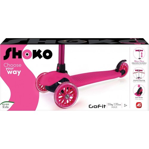 As company Shoko Παιδικό Πατίνι Go Fit Με 3 Ρόδες Σε Ροζ Χρώμα Για 3+ Χρονών 5004-50515 5203068505158