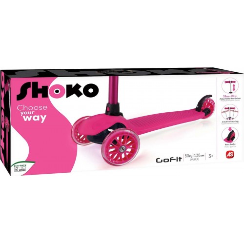 As company Shoko Παιδικό Πατίνι Go Fit Με 3 Ρόδες Σε Ροζ Χρώμα Για 3+ Χρονών 5004-50515 5203068505158
