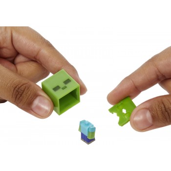 Mattel Minecraft - Mob Head Μινι Φιγουρες Zombie HDV64 / HDV78 194735032501