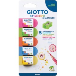 Giotto Stilnovo Ξύστρα Fluo Σε Blister 5Τμχ 000024200 8000825026744