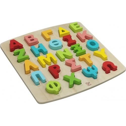 Hape Happy Puzzles Ξύλινο Παζλ Alphabet-greek E8661AG53 6943478036048