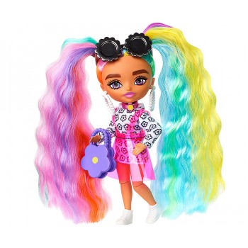 Mattel Barbie Extra Minis Doll 2 (5.5 In) - Daisy Rainbow Pigtails Doll HGP62 / HHF82 194735066247