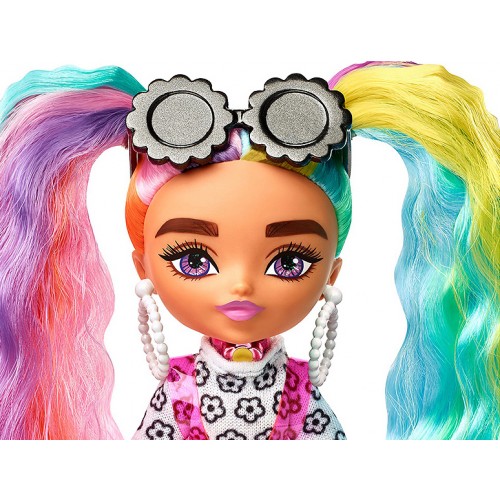 Mattel Barbie Extra Minis Doll - Daisy Rainbow Pigtails Doll HGP62 / HHF82 194735066247