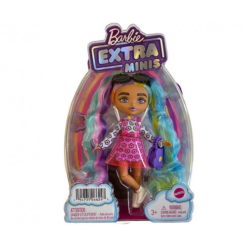 Mattel Barbie Extra Minis Doll 2 (5.5 In) - Daisy Rainbow Pigtails Doll HGP62 / HHF82 194735066247