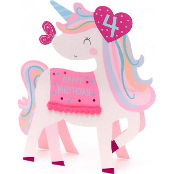 Crayola Unicorn Craft Kit And Uk Greetings 4Th Birthday Card - Girls Birthday Card - Unicorn Birthday Card 93020 5025123930206