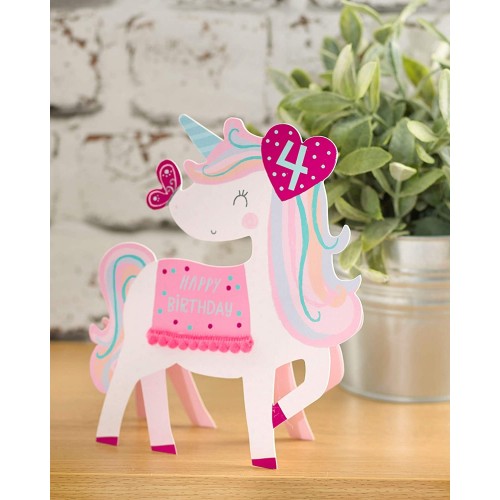 Crayola Unicorn Craft Kit And Uk Greetings 4Th Birthday Card - Girls Birthday Card - Unicorn Birthday Card 93020 5025123930206