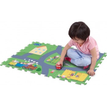 Giochi Preziosi Peppa PIG Megamat 6 Kommatia Puzzle With A Vehicle PP021000 8056379132660