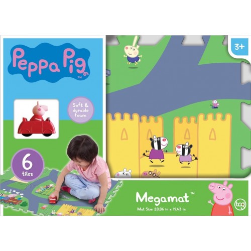 Giochi Preziosi Peppa PIG Megamat 6 Kommatia Puzzle With A Vehicle PP021000 8056379132660