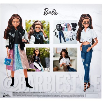 Mattel Barbie Signature Barbiestyle Συλλεκτική Κούκλα Brunette With 2 Tops, Skirt, Jeans, Jacket, Pairs Of Shoes HCB75 194735006