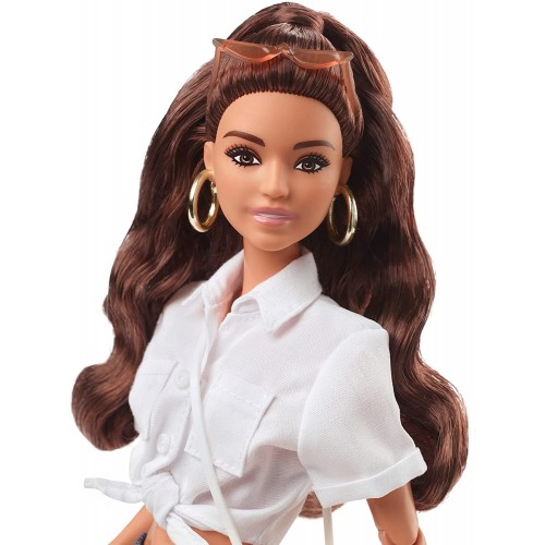 Mattel Barbie Signature Barbiestyle Fully Posable Fashion Doll Brunette With 2 Tops, Skirt, Jeans, Jacket, Pairs Of Shoes HCB75 