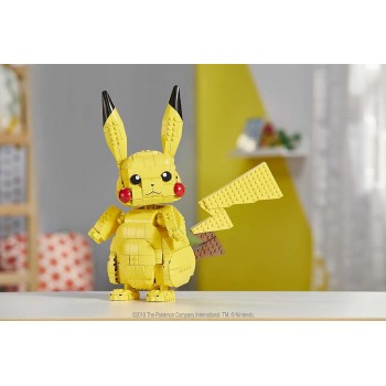 MEGA Pokemon Pikachu Building Set, More Than 600 Compatible Bricks And Pieces And Light Button On Poke Ball FVK81 887961661149