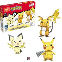 MEGA Pokemon Pikachu Evolution Trio Building Set, 621 Bricks And Special Pieces, Toy Gift Set For Ages 7 And Up, GYH06 887961971
