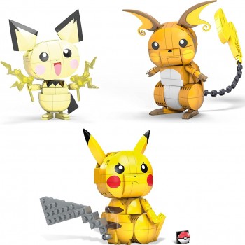 MEGA Pokemon Pikachu Evolution Trio Building Set, 621 Bricks And Special Pieces, Toy Gift Set For Ages 7 And Up, GYH06 887961971