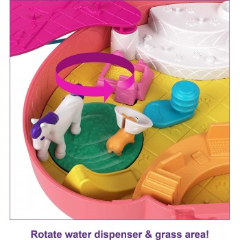 Mattel Polly Pocket Mini - Τρέντι Τσαντάκι Starring Shani Cuddly Cat Purse, Pet Vet Theme With 2 Micro Dolls And 18 Access GKJ63