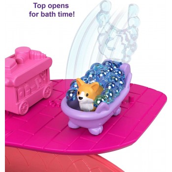 Mattel Polly Pocket Mini - Τρέντι Τσαντάκι Starring Shani Cuddly Cat Purse, Pet Vet Theme With 2 Micro Dolls And 18 Access GKJ63