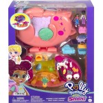 Mattel Polly Pocket Mini - Τρέντι Τσαντάκι Starring Shani Cuddly Cat Purse, Pet Vet Theme With 2 Micro Dolls And 18 Access GKJ63