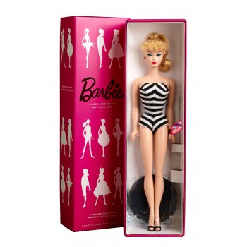Mattel BARBIE ΣΥΛΛΕΚΤΙΚΗ ΒΑRBIE ΜΕ ΑΣΠΡΟΜΑΥΡΟ ΜΑΓΙΟ 60S CFG04 887961056990