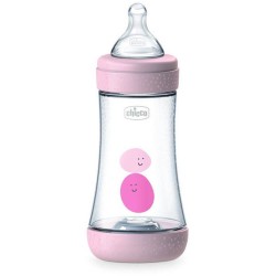 Chicco Πλαστικό Μπιμπερό Perfect 5 Κατά Των Κολικών Με Θηλή Σιλικόνης 240Ml Για 2+ Μηνών Ροζ A60-20223-10 8058664122028