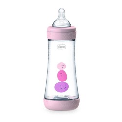 Chicco Plastic Bottle Perfect 5 Against Colic With Silicone Nipple 300Ml For 4+ Months Pink A60-20235-10 8058664122110