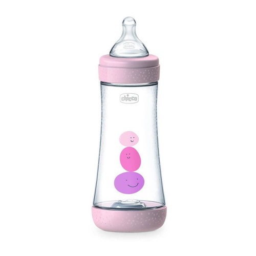 Chicco Plastic Bottle Perfect 5 Against Colic With Silicone Nipple 300Ml For 4+ Months Pink A60-20235-10 8058664122110