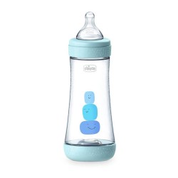 Chicco Plastic Bottle Perfect 5 Against Colic With Silicone Nipple 300Ml For 4+ Months Blue A60-20235-20 8058664122127
