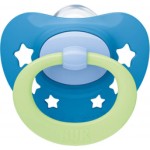 NUK Signature Night Silicone Pacifier 0-6M, 1Pc With Case 10730653 4008600385141