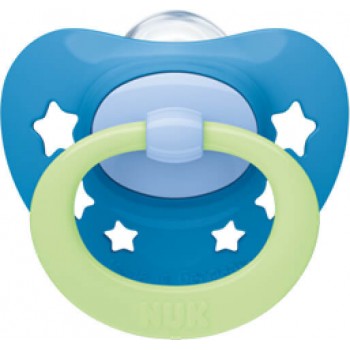 NUK Signature Night Silicone Pacifier 0-6M, 1Pc With Case 10730653 4008600385141