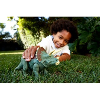 Mattel Jurassic World Νέοι Δεινόσαυροι με κινούμενα μέλη, λειτουργία επίθεσης & ήχους Triceratops HDX17 / HDX34 194735034086