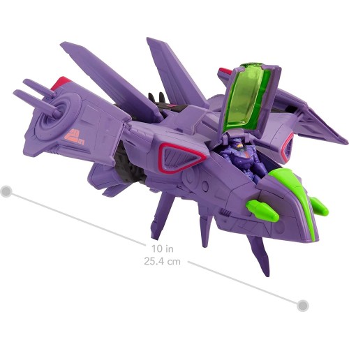 Mattel Disney Buzz Lightyear Spaceship Vehicle, Hyperspeed Series Zurg Fighter Jet 9 Inches With Mini Zurg Figure, 4 Years And U