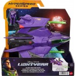 Mattel Disney Buzz Lightyear Spaceship Vehicle, Hyperspeed Series Zurg Fighter Jet 9 Inches With Mini Zurg Figure, 4 Years And U