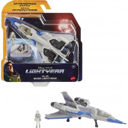 Mattel Disney Buzz Lightyear Spaceship Vehicle, Hyperspeed Series Xl-01 Space Jet 7 Inches And Mini Buzz Figure, 4 Years And Up 