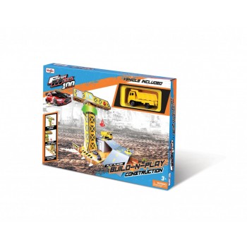 Maisto Built-N-Play Construction-Set Of Cardboard Buildings, Accessories And 1 Fresh Metal Toy Car 512527 12520 / 1 090159125273