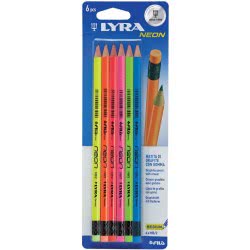 Lyra Μολύβι Με Γόμα Hb Neon 6Tem Blister 000013000 8000825013485