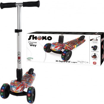 As company Shoko Παιδικό Πατίνι X-Speed Light Με 3 Ρόδες Και Led Φως Fantasy Σχέδιο Σε Λευκό Χρώμα Για 5+ 5004-50510 52030685051