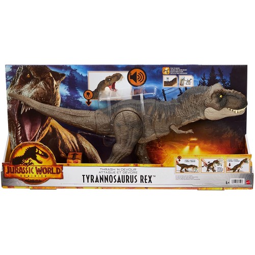 Mattel Jurassic World: Dominion Thrash N Devour Tyrannosaurus Rex Dinosaur Action Figure 21 In Long With Sound HDY55 19473503540