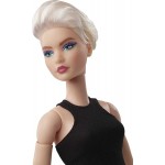 Mattel Barbie Signature Looks 08 Doll Tall, Blonde Pixie Cut Fully Posable Fashion Black Crop Top And Metallic Skirt HCB78 19473