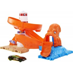 Mattel Hot Wheels City Octopus Invasion Attack Πίστα Με Θηρία With 1 Car, Connects To Other Sets, Launcher HDR29 / HDR31 1947350