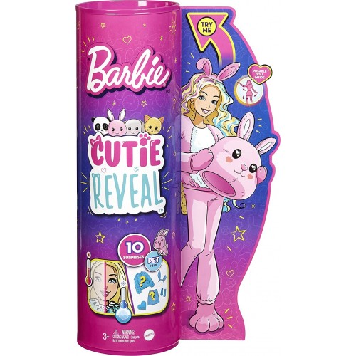 Mattel Barbie Cutie Reveal Doll With Bunny Plush Costume And 10 Surprises Including Mini Pet And Color Change HHG19 194735071616