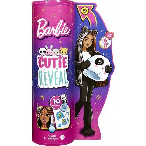 Mattel Barbie Cutie Reveal Doll With Panda Plush Costume And 10 Surprises Including Mini Pet And Color Change HHG22 194735071609