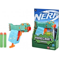 Hasbro Nerf Microshots Minecraft Guardian Mini Blaster, Minecraft Guardian Mob Design, Includes 2 Official Nerf Elite Darts F441