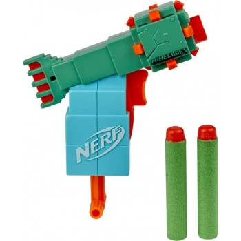 Hasbro Nerf Microshots Minecraft Guardian Mini Blaster, Minecraft Guardian Mob Design, Includes 2 Official Nerf Elite Darts F441