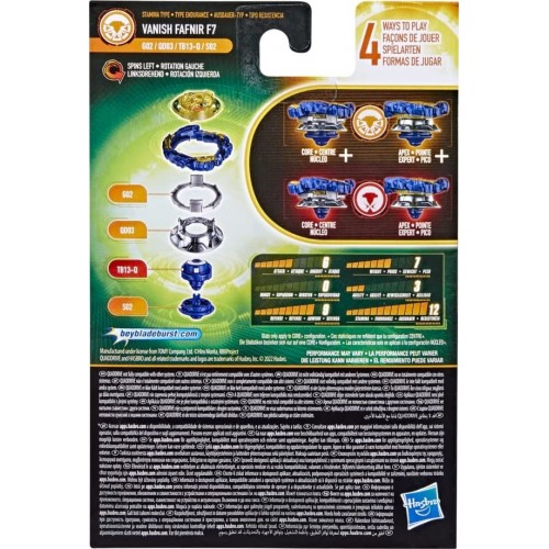 Hasbro Beyblade Burst Quaddrive Vanish Fafnir F7 Spinning Top Starter Pack F3338 / F3966 5010993936724