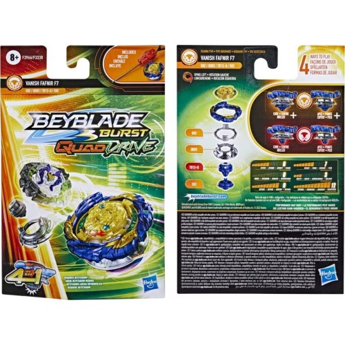 Hasbro Beyblade Burst Quaddrive Vanish Fafnir F7 Spinning Top Starter Pack F3338 / F3966 5010993936724