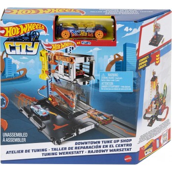 Mattel Hot Wheels City Downtown Tune Up Shop Playset With 1 Hot Wheels Car, Connects To Other Sets And Tracks HDR24 / HDR25 1947