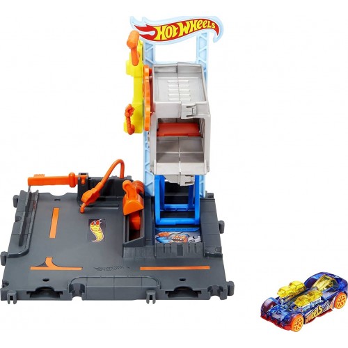 Mattel Hot Wheels City Downtown Tune Up Shop Playset With 1 Hot Wheels Car, Connects To Other Sets And Tracks HDR24 / HDR25 1947