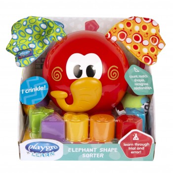 Playgro Εκπαιδευτικός Ελεφαντούλης Με 6 Σχήματα 0180262 9321104802620