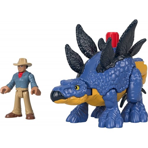 Mattel Imaginext Jurassic World Dominion Stegosaurus Dinosaur And Dr. Alan Grant, 3-Piece Poseable Figure GVV65 / GVV64 88796193