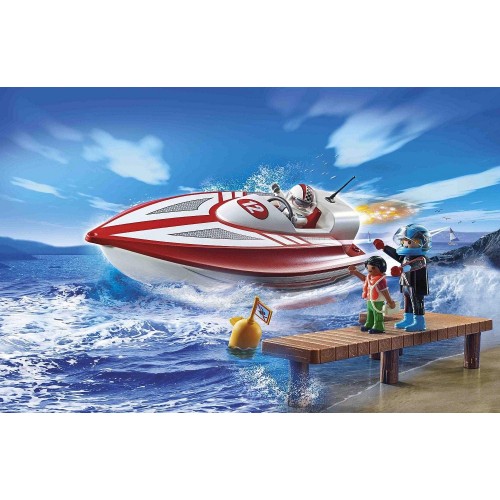 Playmobil Sports And Action Αγωνιστικό Ταχύπλοο Σκάφος Με Μοτέρ 70744 4008789707444