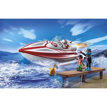Playmobil Sports And Action Αγωνιστικό Ταχύπλοο Σκάφος Με Μοτέρ 70744 4008789707444